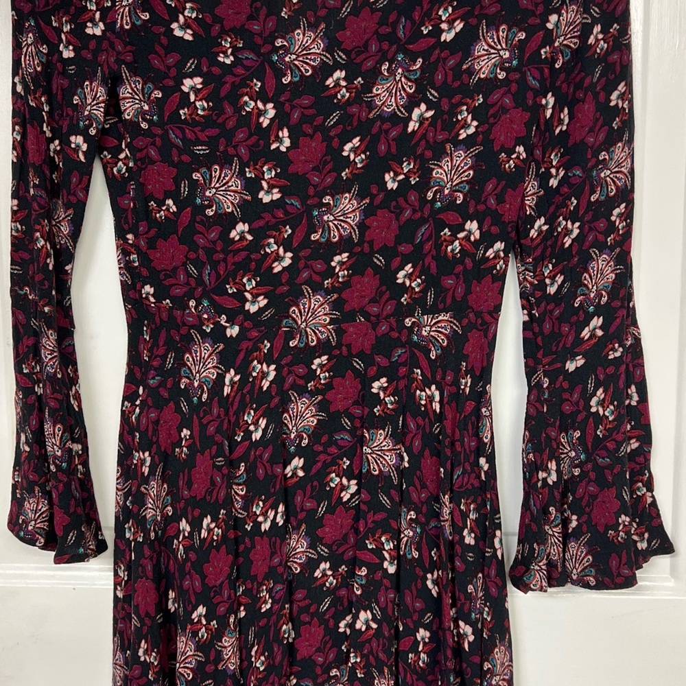 American Eagle Outfitters Black and Pink Floral Dress - Picture 4 of 5